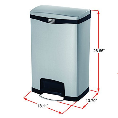 Rubbermaid Commercial Slim Jim Step-On - color: White, size: 13 Gallon