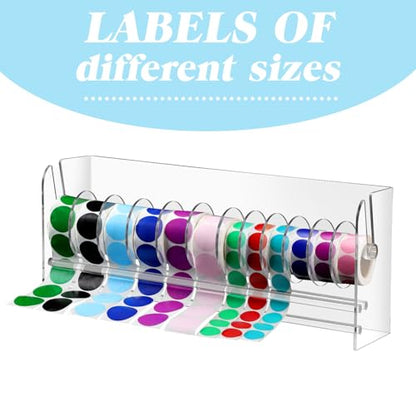 Qilery Sticker Holder Organizer Dispenser Acrylic Roll Label,12 Disks - style: 12 Disks