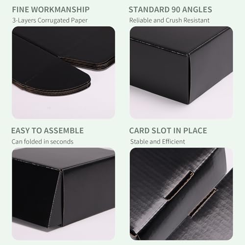 Rempry 6 Pack 12x9x3 Black Shipping Boxes, Large Cardboard Mailer Boxes for Small Business Shipping Packaging - color: Black, size: 12X9X3-6 Pack