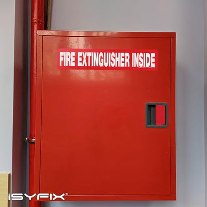 iSYFIX Fire Extinguisher Inside Sign, 12x2.5 Inch, Red Reflective, 5 Pack - color: Red Reflective, size: 12x2.5 (5 Pack)