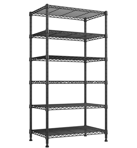 REIBII 70" H Wire Shelving, Space Saving & 6 Tier Adjustable, for Laundry - size: 【6 Tier】71"H x 21.65"W x 11.8"D