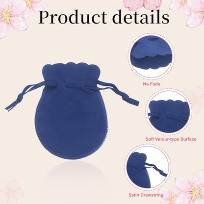 uxcell 20pcs Small Velvet Drawstring Pouches, 3.5"x4.7" Jewelry Bags, Blue - color: Blue, size: 3.5" x 4.7"