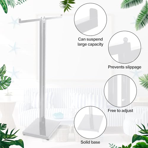 Weysat 2 Way Silver Clothing Rack with 16'' Straight Arms - color: Silver
