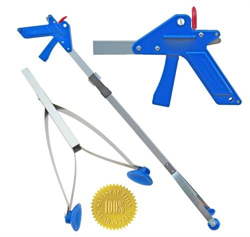 ArcMate 42" EZ Reacher Deluxe - Grabber Reacher with 5 lb. Pickup Capacity, 4.5" Wide Fingers, Locking Handle, Heat Resistant Silicone Tips - Grabber Tool for Elderly, Post Op, Accessibility - size: 42 Inch