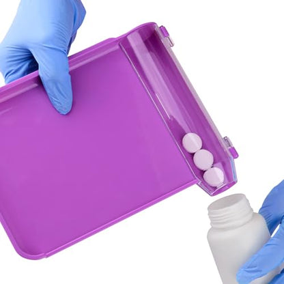 SimCoach Left Hand Pill Counting Tray with Spatula, Purple