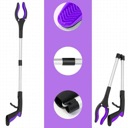 Grabber Reacher Tool - 32” Reacher Grabber Tool with Strong Magnetic and Swivel Head - Heavy Duty Pick Up Stick Grabbers for Seniors, Trash, Surgery Recovery Must Haves Gifts(Purple) - size: Purple(Pack of 1)