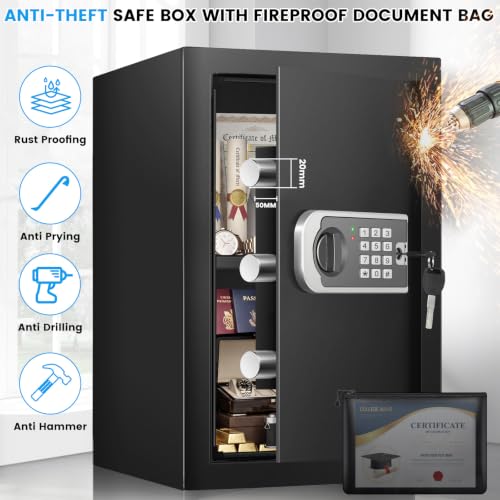 [16.54" Tall] Safe Box, 2.8 Cuft Home Safes With Fireproof Bag - size: 2.8 Cuft