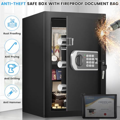 [16.54" Tall] Safe Box, 2.8 Cuft Home Safes With Fireproof Bag - size: 2.8 Cuft
