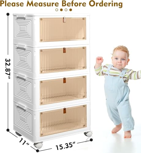 CTSNSLH 4 Tier Plastic Storage Bins with Lid 23QT - Stackable Storage Bins - size: 23Qt 4-Tier