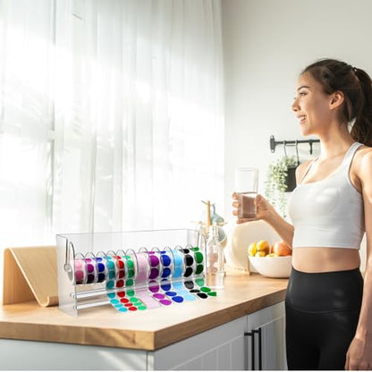 Qilery Sticker Holder Organizer Dispenser Acrylic Roll Label,12 Disks - style: 12 Disks