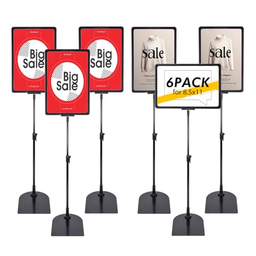 Sign Holder Stand 8.5 x 11 for Indoor Lightweight Portable Signage Display