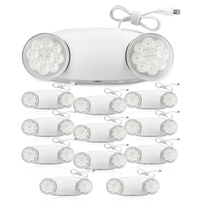 FREELICHT 12 Pack Led Emergency Lights with Round Head, 4FT Plug in Cord - size: 12 pack