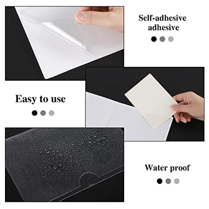 36 Pack Adhesive 4" x 6" Index Card Pockets Clear Plastic Labels Holders - size: 4 x 6 Inches