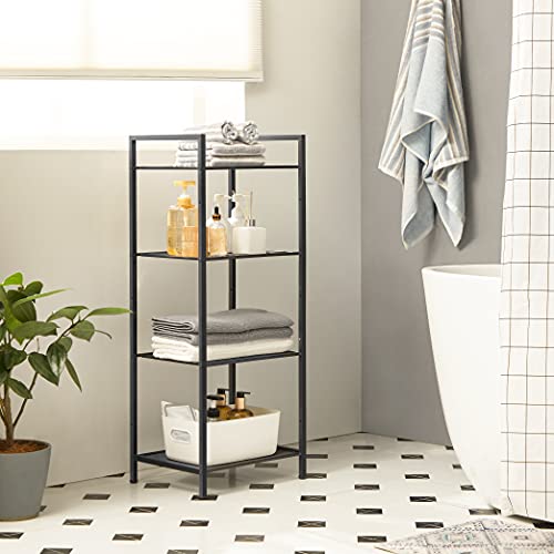 SONGMICS 4-Tier Storage Rack, Bathroom Shelf, Extendable Plant Stand