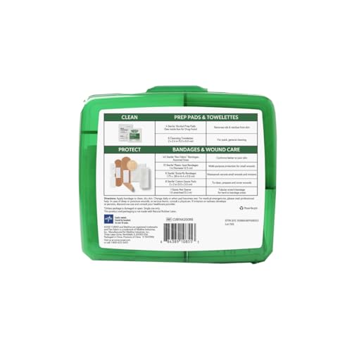 Curad Compact First Aid Kit, Green 75 Items, 1 Each