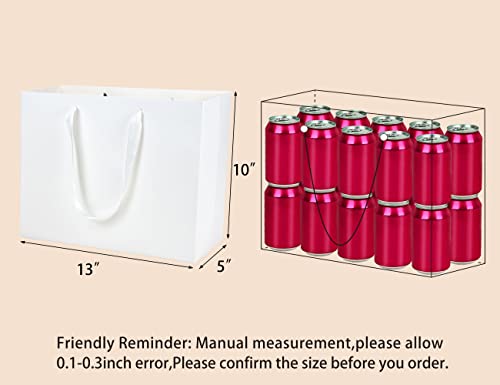 HUAPRINT Large Paper Gift Bags with Handles, White, 20 Pack, 13x5x10 IN - color: White, size: 13x5x10 Inch (Pack of 20)