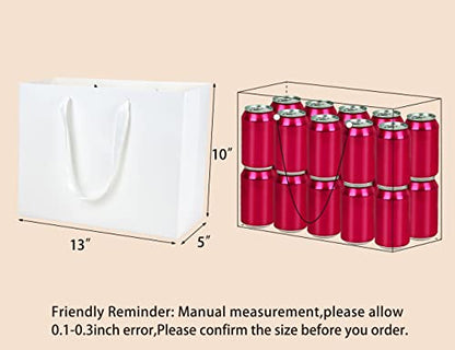 HUAPRINT Large Paper Gift Bags with Handles, White, 20 Pack, 13x5x10 IN - color: White, size: 13x5x10 Inch (Pack of 20)