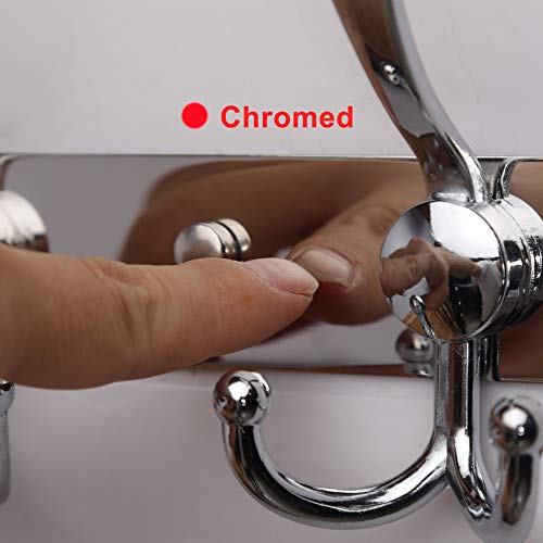 Dseap Coat Rack Wall Mount - 29.5” Long 8-Tri-Hooks Heavy Duty Coat Hanger Rail Wall Hooks for Hanging Coats Hats Clothing Clothes Purse Mudroom Entryway, Chromed - color: Chrome Finish, size: L=29.5” (1 Pcs)