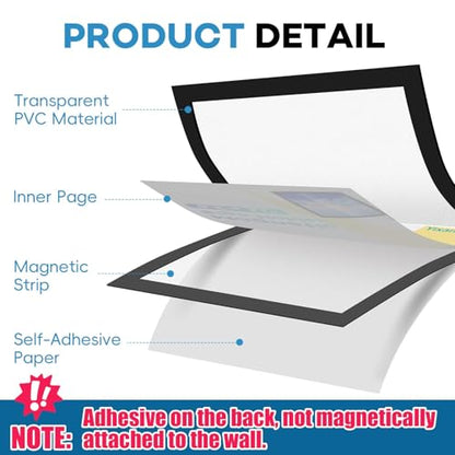 YixangDD 30 Pack Magnetic Sign Holder 8.5 x 11, Magnetic Paper Holder - size: 8.5"x11" 30 Pack