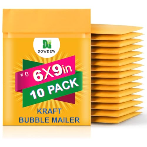 Kraft Bubble Mailers [10 Pack] Shipping Mailing Packing Padded Envelopes #0 (6" x 9") - size: #0 6" x 9"