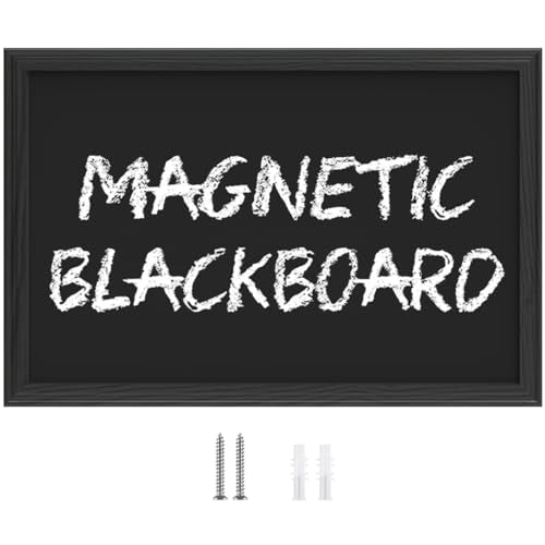 Chalkboard,Magnetic Chalk Board with Wood Frame, 23.6" x 35.4",Black - color: Black, size: 35"W x 23.6"H