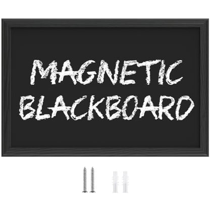 Chalkboard,Magnetic Chalk Board with Wood Frame, 23.6" x 35.4",Black - color: Black, size: 35"W x 23.6"H