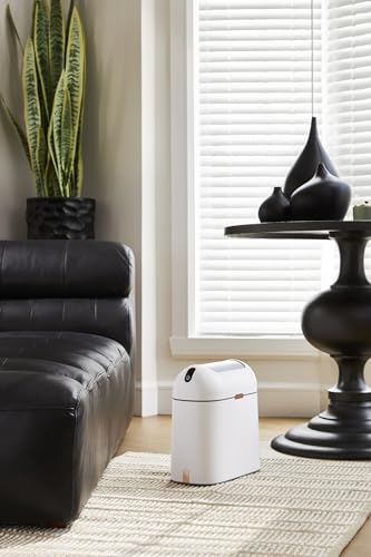 ELPHECO Bathroom Trash Can with lid 2.5 Gallon, Motion Sensor, White Golden - color: White