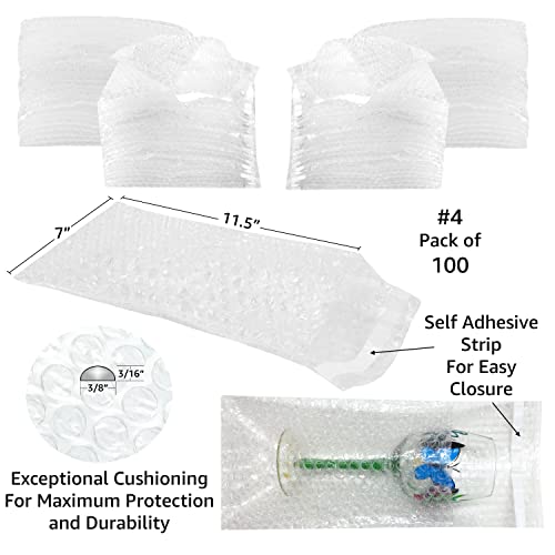 Bubble Pouches, 100 Pack, 7" x 11.5" - size: 7" x 11.5"