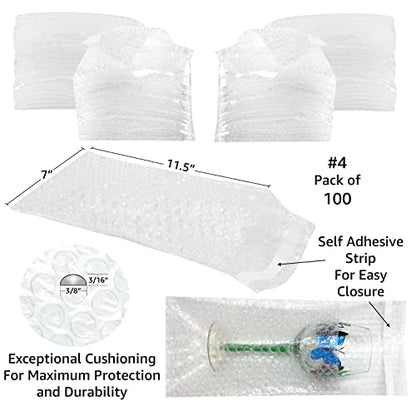 Bubble Pouches, 100 Pack, 7" x 11.5" - size: 7" x 11.5"