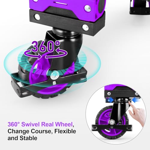 2 in 1 Folding Hand Truck, 330lbs Aluminum Portable Dolly Cart, Purple - color: Purple