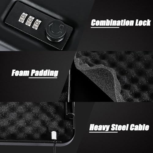 Dalmbox Compact Portable Handgun Pistol Gun Safe Lock Box for Car & Travel - size: 9.4" x 6.4" x 1.8"