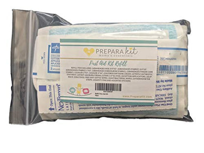 First Aid Kit Refill Bag - Extra Replacement First Aid Supplies, Fabric Latex Free Bandages, Ointments, Gauze, Wipes, Stickers...