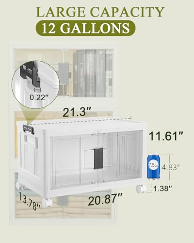 OlarHike 48QT Storage Bins with Lids for Home, Closet, Dorm, Room, 4 Pack - size: 48QT-White