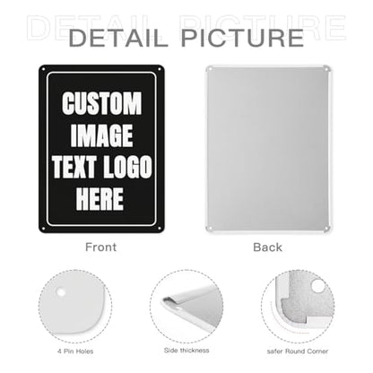 Custom Sign Personalized Metal Sign Custom Signs for Office/Wall/Garden/Indoor or Outdoor/Home Signs Design Your Logo/Text/Image-12x16Inch - size: 12"x16"