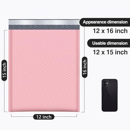 UCGOU Bubble Mailers 12x16" 40 Pack Usable Size 12x15" Light Pink Padded - color: Light Pink, size: 12x16" 40PC