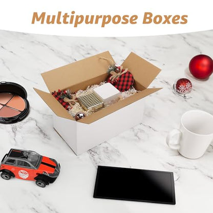 Calenzana 11x6x6 Shipping Boxes Set of 40, White Corrugated Cardboard Box for Mailing Packing Gifts Small Business - size: 11x6x6, style: 40 Pack
