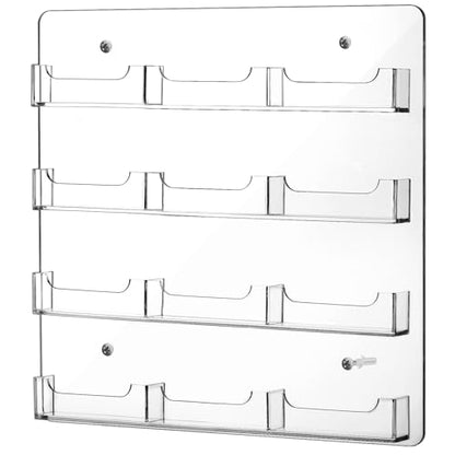Hillban Acrylic Business Card Holder Wall Mount Office, 12 Pockets - size: 12 Pockets