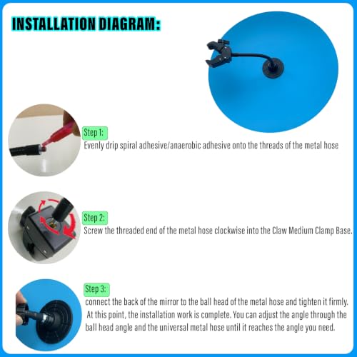 17.33" HD Frameless Acrylic Convex Mirror, Wide Angle Blind Spot Mirror - size: 17.33 inch wide-angle lens+clip
