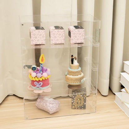 4 Shelf Acrylic Display Case with Lock, Cabinet for Collectibles - size: Acrylic Display Case-4