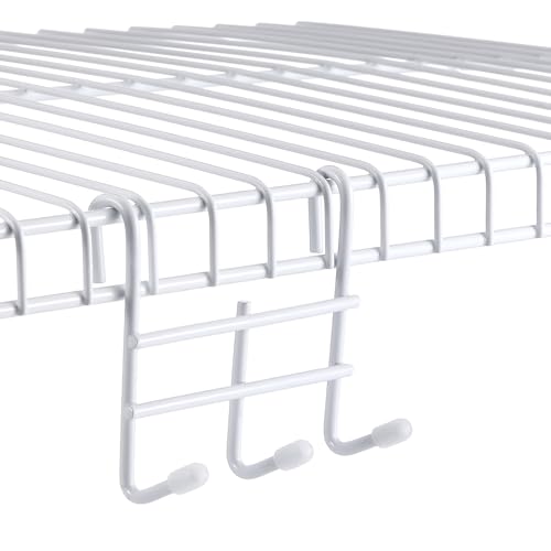 Teenyyou 6 Pack 3 Hook Attachment for Wire Shelving, White - color: White