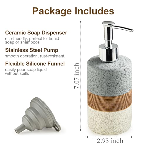Hand Soap Dispenser Set for Bathroom, Kitchen Dish Soap Dispenser - color: Gray and White, size: 1xSoap Dispenser