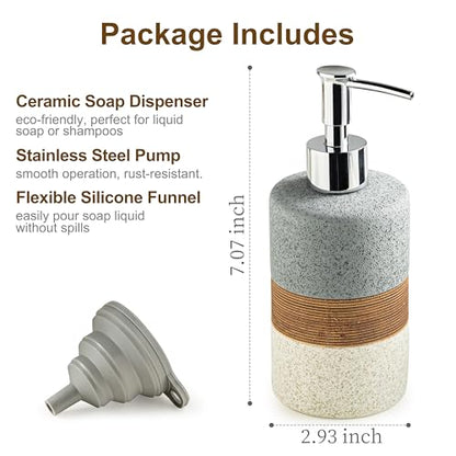 Hand Soap Dispenser Set for Bathroom, Kitchen Dish Soap Dispenser - color: Gray and White, size: 1xSoap Dispenser
