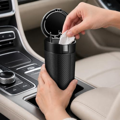 Car Trash Can with Lid, Leakproof, Mini, 2 Pack, Silver - color: Silver 02