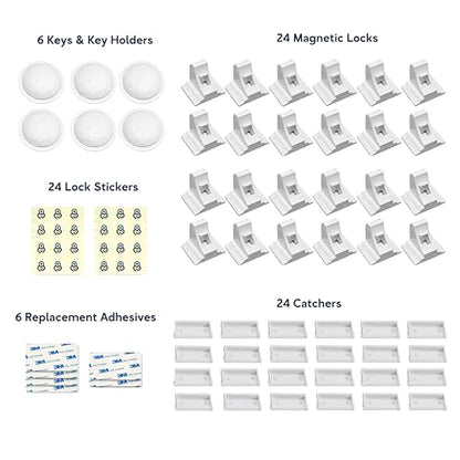 Baby Proof Me Baby Proofing Magnetic Child Safety Cabinet Locks, 24-Pack - size: 24 Locks + 6 Keys