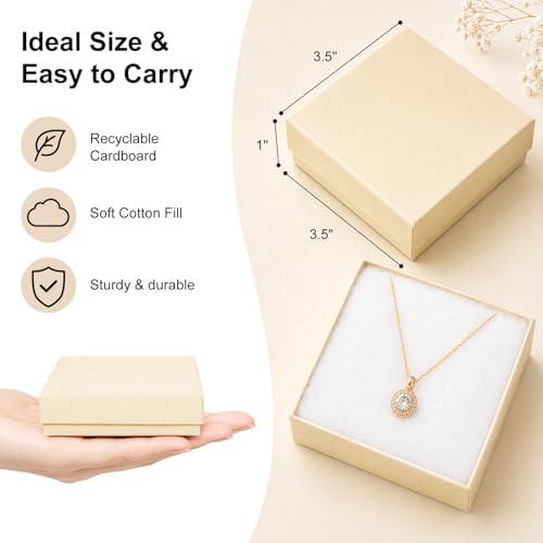 Jewelry Gift Boxes, 40 Pack 3.5x3.5x1 Inch, Brown - color: Brown, size: 3.5x3.5x1 Inch (Pack of 40)