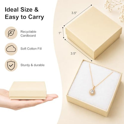 Jewelry Gift Boxes, 40 Pack 3.5x3.5x1 Inch, Brown - color: Brown, size: 3.5x3.5x1 Inch (Pack of 40)