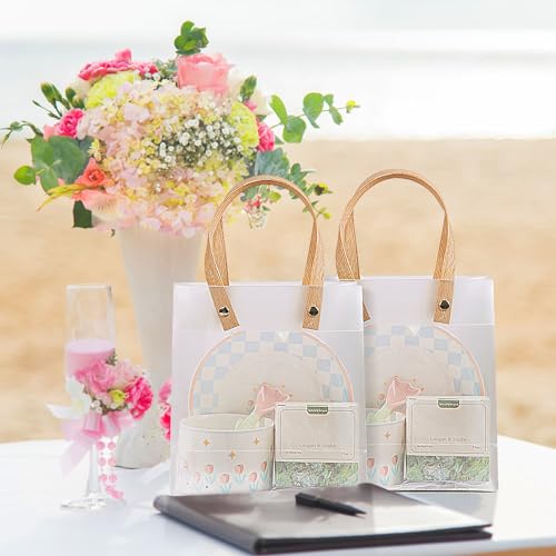 Clear Plastic Gift Bags with Handles,Small Favor Bags,20 Pcs