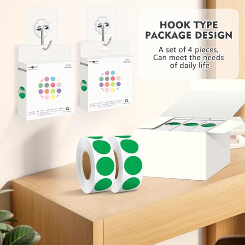 Color-Coded Dot Sticker 1 inch Permanent Adhesive Round Label Green 4 Rolls - color: Green, size: 4 Rolls-4000PCS