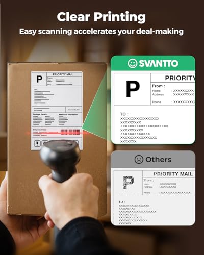 SVANTTO 4x6 Thermal Labels, 1000Pcs/2 Stacks, White Shipping Labels - size: 1000 Labels