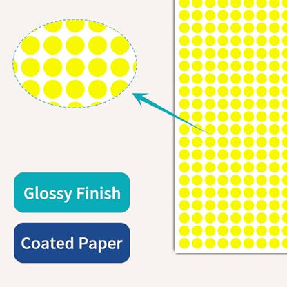 1/4" Yellow Dot Stickers Small Tiny Mini Little Circle Stickers - color: Yellow, size: 1/4 INCH